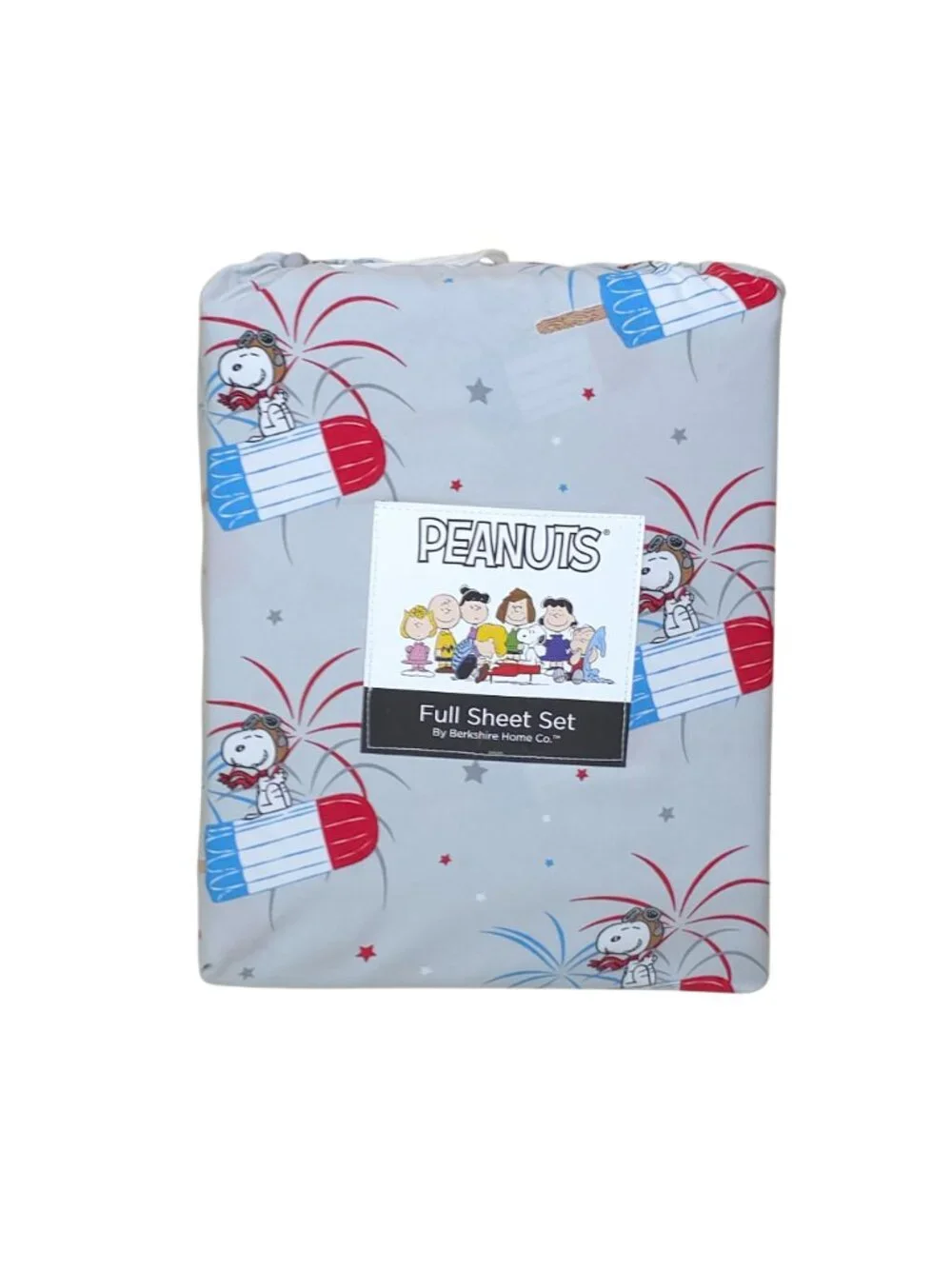 Peanuts Snoopy Full Double Sheet Set By Berkshire Fireworks Popsicles Summer USA
